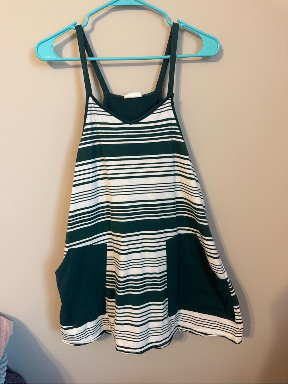 Newm Green and White Skirt Romper